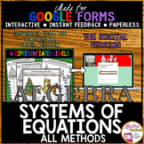 GOOGLE FORMS CHRISTMAS Algebra Solving Systems of Equation