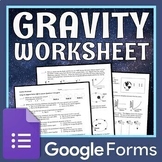 GOOGLE FORMS Digital Gravity Worksheet Gravitational Interactions