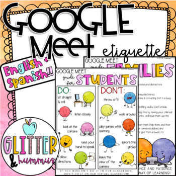 Preview of GOOGLE MEET ETIQUETTE | Distance Learning Family and Student Guide
