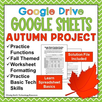 Preview of GOOGLE SHEETS: Autumn & Fall Themed Spreadsheet Using Basic Functions