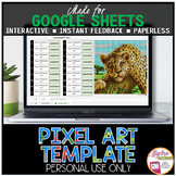 GOOGLE SHEETS DIY Digital Pixel Art Template EDITABLE | Cheetah