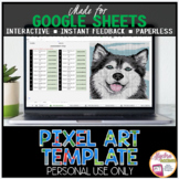DIY Digital Resource Pixel Art Template EDITABLE | Husky
