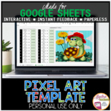 GOOGLE SHEETS DIY Digital Pixel Art Template EDITABLE | Si