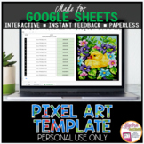 GOOGLE SHEETS DIY Digital Pixel Art Template EDITABLE | Sp