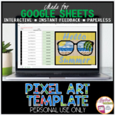 GOOGLE SHEETS DIY Digital Pixel Art Template EDITABLE | Su
