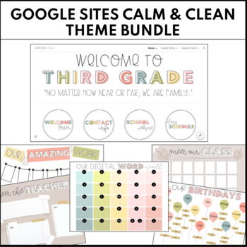 Preview of GOOGLE SITES Calm & Clean Theme Bundle | Ready to Upload