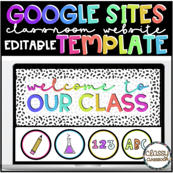 Google Sites: Classroom Website Templates -Editable buttons
