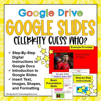 Preview of GOOGLE SLIDES: Celebrity Guess Who Research Project - Basic Presentation Skills