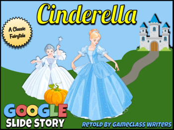 Preview of GOOGLE SLIDES: Cinderella Fairytale Digital Storybook Reading