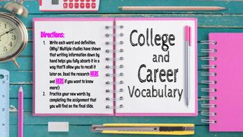 Preview of GOOGLE SLIDES: College & Career Vocabulary