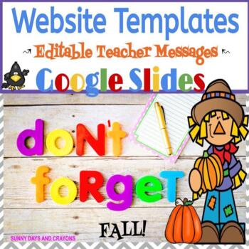 Preview of GOOGLE SLIDES EDITABLE TEMPLATES FALL THEME 