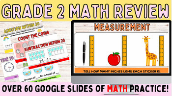 Preview of GOOGLE SLIDES!! ~ Math Review Grade 2