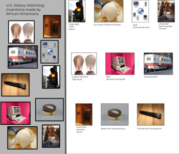 Preview of GOOGLE SLIDES Montessori US History Matching African American Inventions