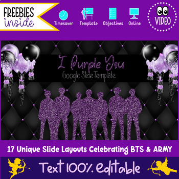 Preview of GOOGLE SLIDES templates daily agenda | Kpop BTS Design | Editable 