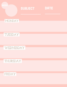 Preview of Weekly Planner (Google and Word)