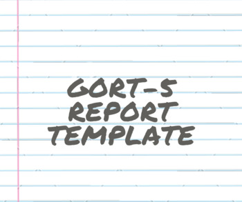 Preview of GORT-5 Report Template