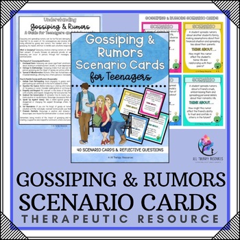 Preview of GOSSIPING & SPREADING RUMORS Scenario Cards Character Education for Teenager