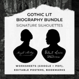 GOTHIC LITERATURE Biography Worksheet, Posters, Bookmarks,