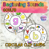 GOULFB Beginning Sound Circular Clip Cards Literacy Center Tasks