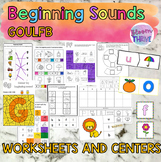 GOULFB Beginning Sounds No-prep worksheets AND Literacy Ce