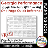GPS Georgia Music Standards K-5: One Page Handy Reference