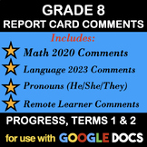 Preview of GR 8 REPORT CARD COMMENTS - FULL YEAR