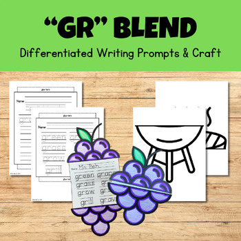 Preview of GR Beginning Consonant Blend Writing Craftivity - Phonics Writing & Craft