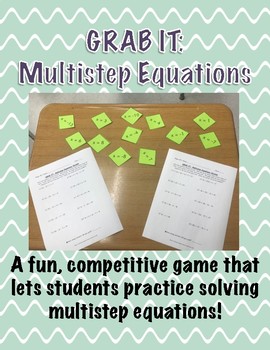 Preview of GRAB IT!  A Multistep Equations Game