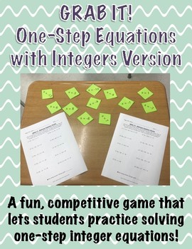 GRAB IT! A One-Step Equations with Integers Game