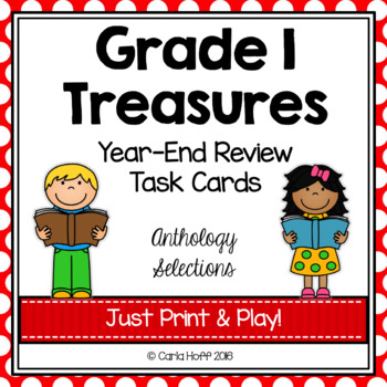 Preview of GRADE 1 TREASURES - Year End Review Task Cards