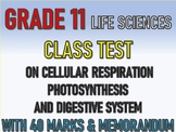 GRADE 11 LIFE SCIENCES TEST ON CELLULAR RESPIRATION, PHOTO