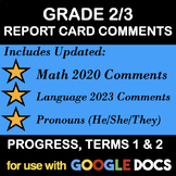 GRADE 2/3 REPORT CARD COMMENTS FOR ENTIRE YEAR