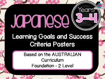 Preview of GRADE 3-4  JAPANESE  – Aus. Curric. Learning Goals & Success Criteria Posters.