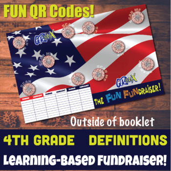 Preview of Primary School 4th Grade Definitions QR Code Learning Fundraiser Printable
