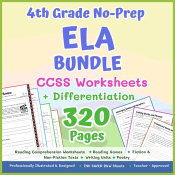 Preview of GRADE 4 ELA MEGA BUNDLE -- Grammar, Reading, Writing & More! Common Core-Aligned