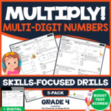 GRADE 4 MULTIPLICATION: 5 Skills-Boosting Math Worksheets | (4.NBT.5)
