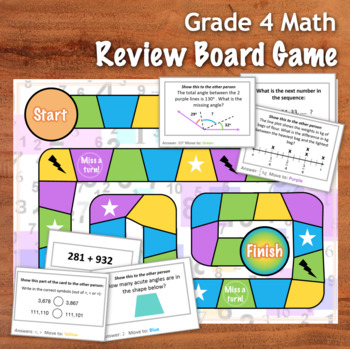 Preview of GRADE 4 Math Board Game - Review of Key CCSS points - 48 Cards