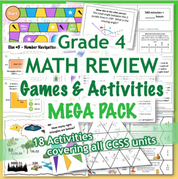 Preview of GRADE 4 Math Review Games & Activities MEGA PACK / Bundle CCSS Aligned