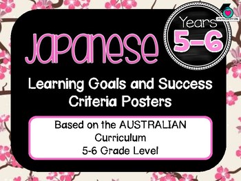 Preview of GRADE 5-6 JAPANESE  – Aus. Curric. Learning Goals & Success Criteria Posters.