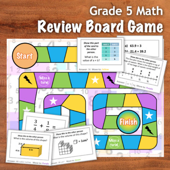 GRADE 5 Math Board Game - Review of Key CCSS points - 48 Cards by ...