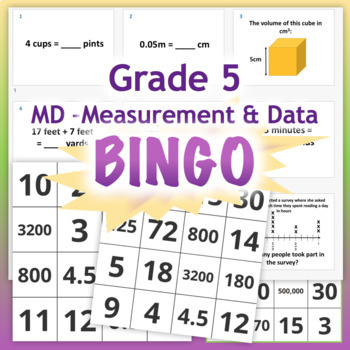 Preview of GRADE 5 Math MD Bingo - Measurement and Data