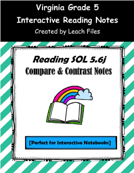 Preview of 5th Grade VA SOL 5.6j COMPARE & CONTRAST NOTES