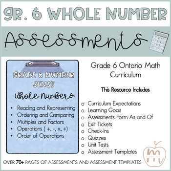 Preview of GRADE 6 MATH ASSESSMENTS: WHOLE NUMBERS| UNIT TESTS | EXIT TICKETS | CHECK INS