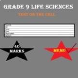 GRADE 9 LIFE SCIENCES TEST ON THE CELL & MEMORANDUM WITH 40 MARKS