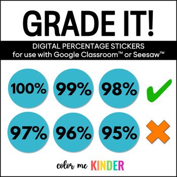 Preview of GRADE IT! Digital Percentage Stickers for Grading Seesaw™ Google™