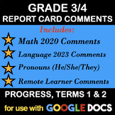 GRADES 3/4 REPORT CARD COMMENTS FOR ENTIRE YEAR!