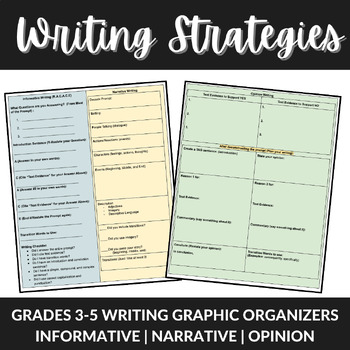 Preview of GRADES 3-5 WRITING GRAPHIC ORGANIZERS INFORMATIVE NARRATIVE OPINION