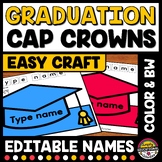 GRADUATION CAP CRAFT CROWN PRINTABLE NAME HAT ACTIVITY KIN