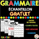 GRAMMAIRE - ÉCHANTILLON GRATUIT en français