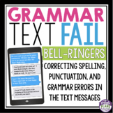 GRAMMAR BELL RINGERS & TASK CARDS: TEXT MESSAGES